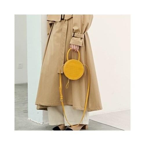 Fashion New 2019 Pu Girls Fashion Shoulder Bags Round Package Women Messenger Bags Female Crossbody Design Bags Purse yellow