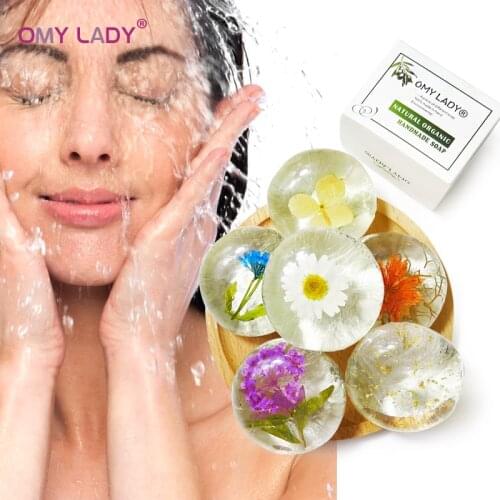 OMY LADY Amino acid Handmade Soap 100% Pure Natural Plant Soap for Face Hand Body Bath Flower Soap Nourish Skin Anti-allergy