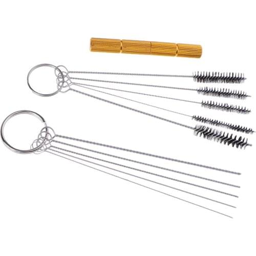 11 Pieces Airbrush Spray Cleaning Repair Tool Kit Stainless Steel Needle Nylon Brushes Set