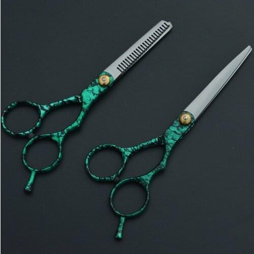 2PCS clipper scissors barber 5.5inch clipper Hair Cutting Thinning Hair Shears Haircut Scissors Salon Hairdressing Styling Tools