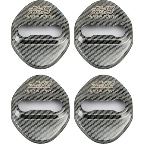 Carbon Fiber Auto Door Lock Cover Car Sticker Case For Mugen Power Honda Civic Accord CRV Hrv Jazz Badge Accessories Car Styling