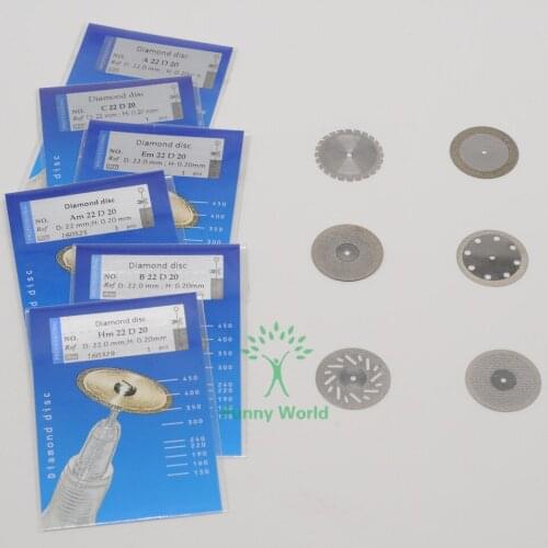 New 6Pcs Dental Cutting 6Type Diamond Disc Disk Wheel Combo