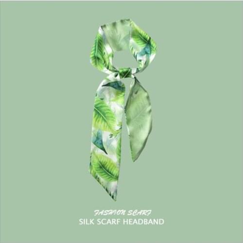 New Literary Forest Retro French small silk scarf female hairband slender strip streamer tied bag belt decorative scarf gift