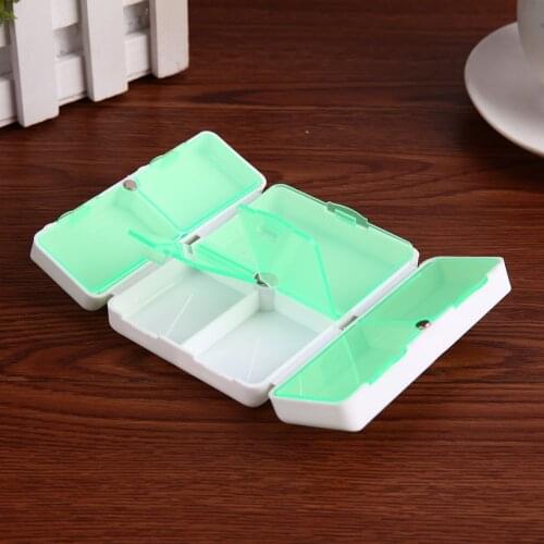 Portable Pill Case Folding Medicine Drug Pills Box Drugs Capsule tablet Container Box Plastic Empty Drug organizer pillbox Cases