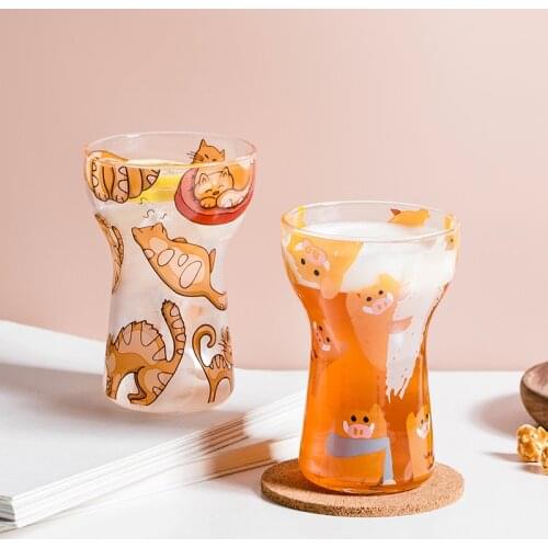 Lovely Personality Glass Cold Drink Cup Home Handy Beer Fruit Ice Cream Special Cup Kawaii Cup
