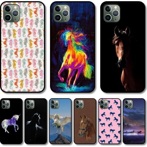 Cool horse Phone Case cover For iphone 12 pro max 11 8 7 6 s XR PLUS X XS SE 2020 mini black cell shell