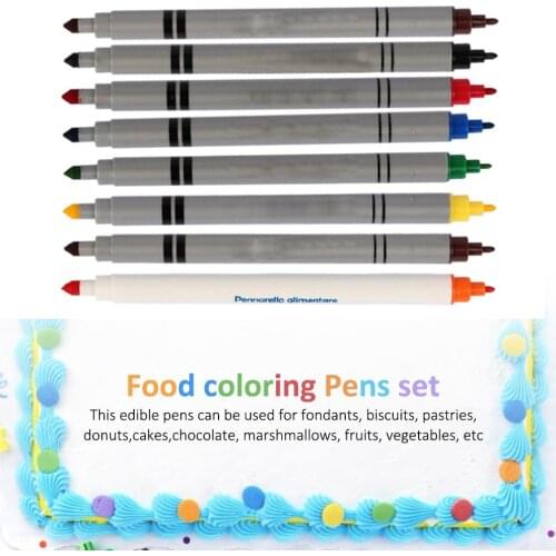 Food Coloring Markers Multi-colors Food Writer Pen Fine-Tip Edible Markers For Fondants Biscuits Cakes Chocolate Health And Safe