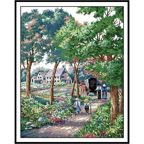 Christmas Elderly Patterns Needlework DIY Cross Stitch Sets 14ct Cross Embroidery Sets 11ct Printed on Canvas Handmade Crafts