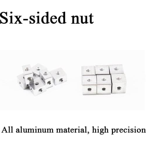 Six-sided nut 10X10X10/10X10X6 Acrylic chassis fixing plate plate link M3 thread high precision all aluminum material