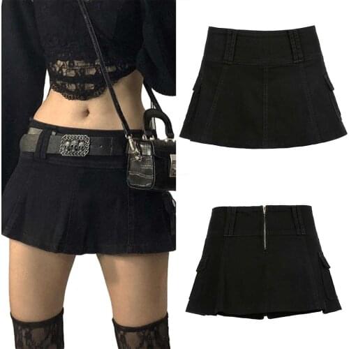 2021 New Women Pleated Skirt with A-lien Version, Sexy High Waist Decoration Solid Color Summer Clothing