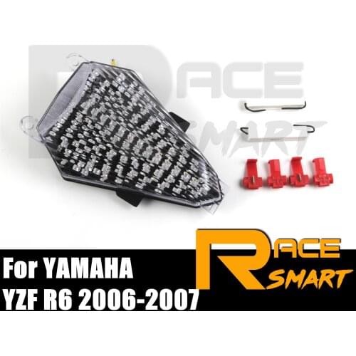 1 Set Motorcycle LED Turn Signals Brake Tail Light Taillight For YAMAHA YZFR6 YZF R6 YZF-R6 2006 2007 06 07 YZFR-6 Clear Smoke