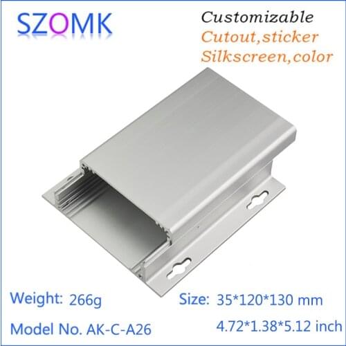 10 pcs, 35*120*130mm extrusion aluminum junction box silvery aluminum enclosure for electronics control box instrument enclosure