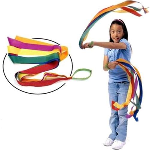 100 CM Children Traditional Retro Rainbow Streamer Dance Interactive Color Ribbon Toys For Children Interactive Games