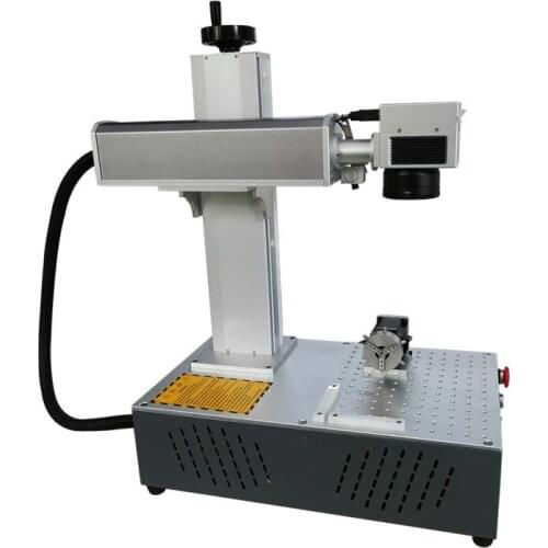 20w rotary axis attached fiber laser marking machine 110*110mm Raycus laser marking machine metal factory price for all metal