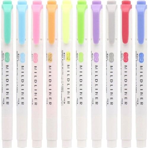 5/25pcs Original Zebra Mildliner Double Headed Highlighter Set Japanese Stationery Marker Pen Colored Painting Pen School Office
