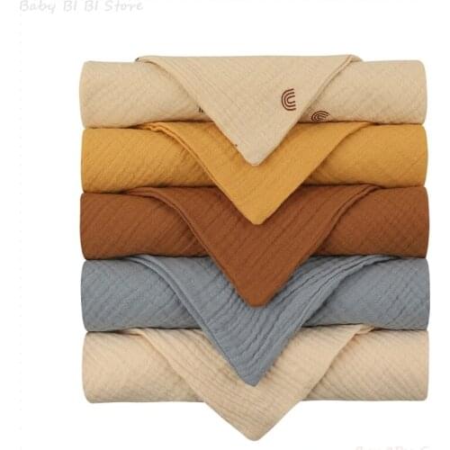 5Pcs/lot Baby Handkerchief Square Newborn Face Towel 30x30cm Soft Absorbent Gauze Cotton Kids Feeding Bibs Infant Burp Cloth