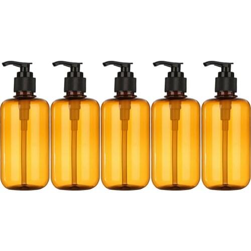 5X 200Ml Brown Soap Dispenser Plastic Foaming Bottle Liquid Pump Container