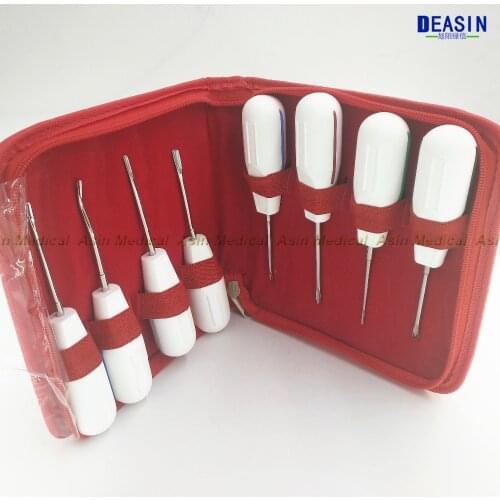 High Quality 8pc curved root elevator dentistry dentist dental instrument teeth whitening equipment dentista stainless steel