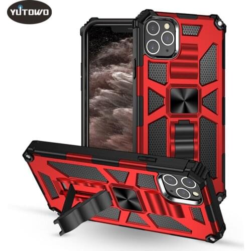 Phone Case Armor Shockproof Magnetic Ring Holder For iPhone 12 11 Pro Max XR X XS Max 7 8 Plus SE 2020 Military Protector Cover