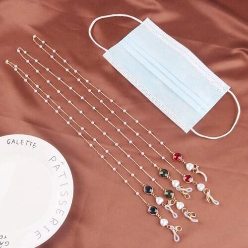 Fashion Pearl Mask Chains Glasses Chain For Women Retro Metal Sunglasses Lanyards Eyewear Cord Holder Neck Strap Crystal Lanyard