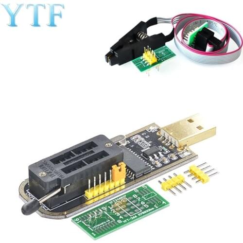 CH341 24 25 Series EEPROM Flash BIOS USB Programmer Module + SOIC8 SOP8 Test Clip For EEPROM 93CXX / 25CXX / 24CXX