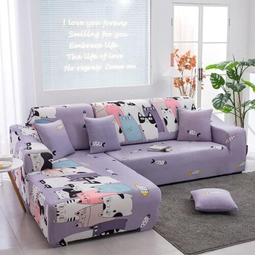 Spandex Sofa Cover For Living Room Elastic Stretch Sectional Corner Couch Cover Slipcovers 1/2/3/4-seat Sofa Covers