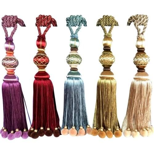 Europe Curtain Tassel Hanging Ball Tie Back Straps Holders Accessories Home Decoration