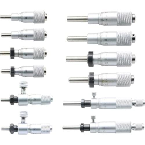 Micrometer Micrometer Head 0-6.5/13/15/25mm Differential Head Flat Round Head with Nut Micrometer Micrometer