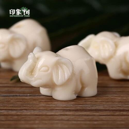 Resin Cute Elephant Beads 27x15mm 5pcs Smooth Cream Elephant Pendant 3D Charms Fit For Handmade Necklace DIY Jewelry Making 2705