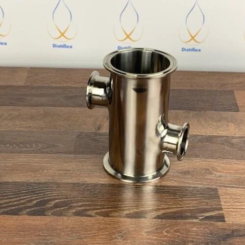 3" Gin Basket body . Side connection ports 2" , L-150mm Tee stainless steel SUS304