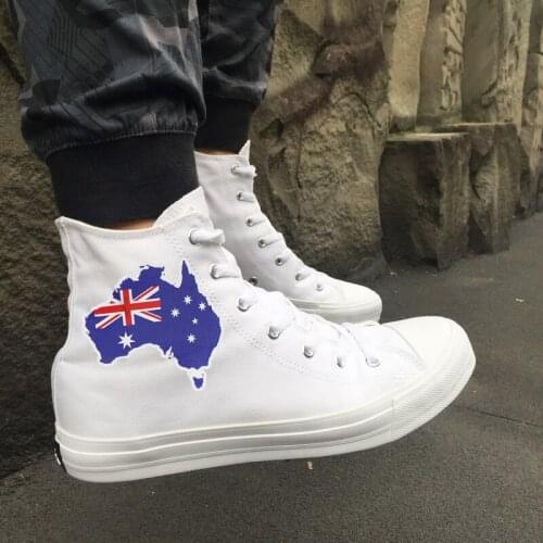 Wen Original Design Australia Flag Map High Top White Canvas Sneakers Mens Womens Plimsolls Gym Shoes Lovers Footwear Sport