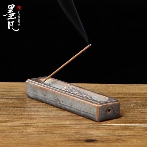 Wo incense burners, ceramic embossed Lotus incense and fragrant incense support sinking sandalwood incense oil burner