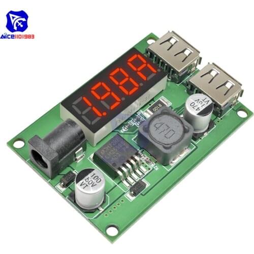 Diymore Dual USB DC-DC 12V/24V/36V to 5V 3A Step Down Buck Converter Module for Car Phone Power Supply Equipment
