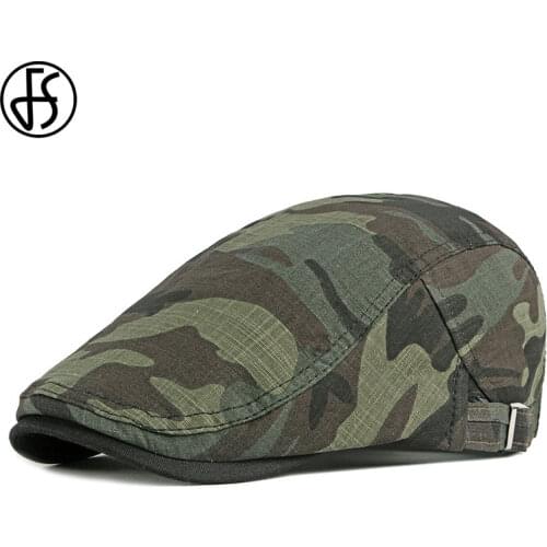 FS Summer Army Green Camouflage Beret Cap Men Women Solid Berets Slouchy Hat Peaky Blinder Flat Caps Casquette Gorras Hats