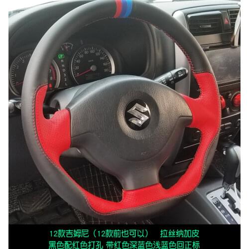 Customized Hand Sewing Leather Car Steering Wheel Cover Set Suitable for Suzuki Grand Vitara Swift SX4 Celerio Car Accessories