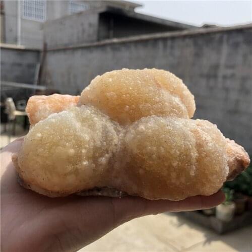 Natural rough gem stone orange spirit quartz crystal flower geode Pineapple quartz Madagascar home dec gift