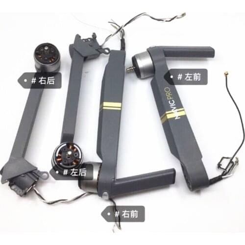 Original Front Back Left Right Mavic Pro Motor Arm With Cable Spare parts DJI Mavic pro Arm with motor Repair Accessories