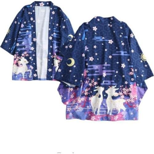 Sexy Women Cartoon Yukata Kimono Tops Shirt Asian Loose Streetwear Vintage Haori Cardigan Blouse Japan Samurai Cosplay Clothing