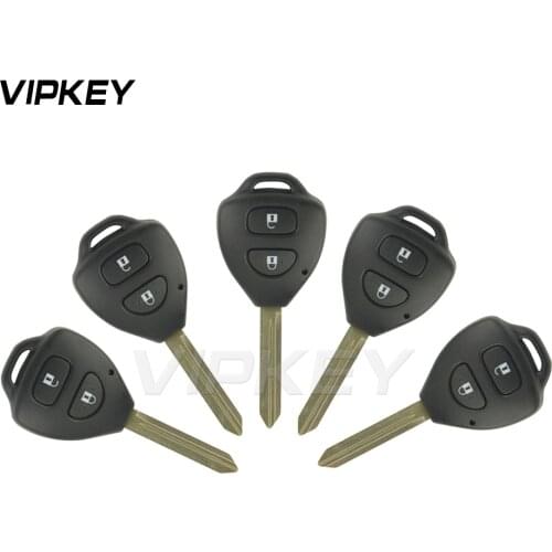 Remotekey 5pcs Remote car key shell for Toyota key Camry Corolla Hilux Prado Tarago RAV4 2 button TOY47