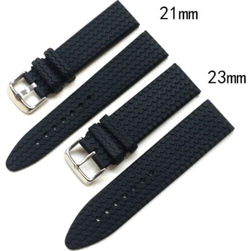 21 23mm Waterproof Rubber Watchband Replace For Chopard Tyre Texture Silicone Watch Strap Black Men Women Tape Wrist Bracelet