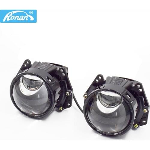 Ronan 56W 3" Hyperboloid Bi LED Projector Lens Matrix Dual LED Chips Headlight for Hella 3R G5 h1 h4 h7 9005 Car Light Retrofit
