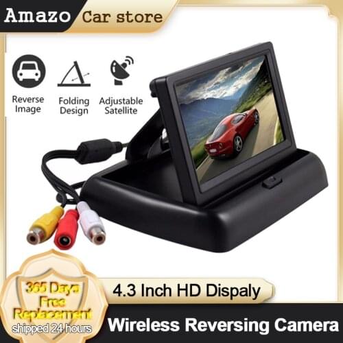4.3'' Inch HD Foldable Car Rear View Monitor Reversing LCD Display Night Vision Backup Rearview Camera With screen Reversing