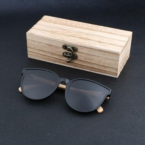 Women Sun Glasses Original Natural Bamboo Wood Wrap PC Frame 2021 Fashion Polarized Oculos De Sol Femininol Female
