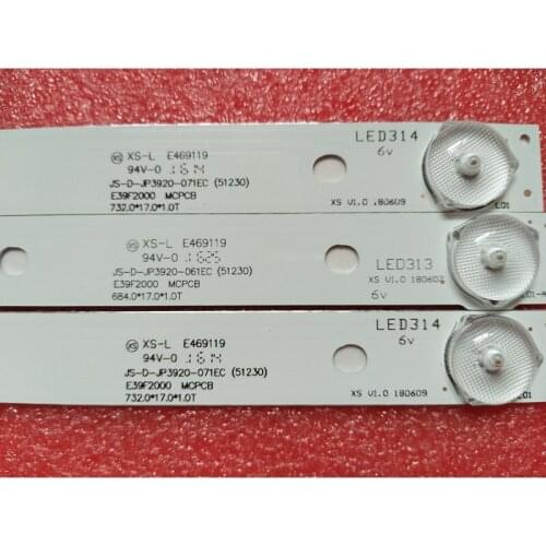 1set=3pcs LED backlight for JS-D-JP3920-061EC JS-D-JP3920-071EC E39F2000 MCPCB AKAI AKTV401 AKTV403 AKTV4021 D39-F2000 LC390TA
