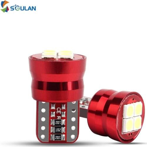 10pcs Car Led Light T10 W5W 194 168 501 For Auto Wedge Clearance Side Bulbs Car Interior Reading Dome Lamp White DC12V 5w Diode