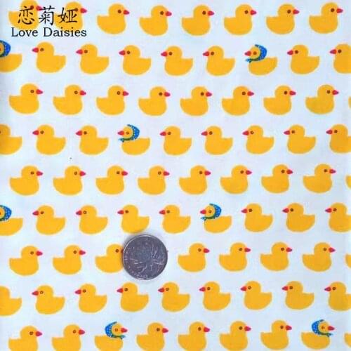 100% cotton cartoon cute yellow duck twill cloth DIY for kid bedding cushion clothes dress handwork patchwork tela fabric tissue