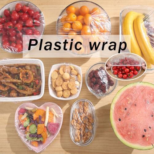 100Pcs Reusable Food Storage Bags Elasticated Bowl Plate Covers Plastic Food Fresh Keeping Vacuum Sealed Bags Kitchen Organizer