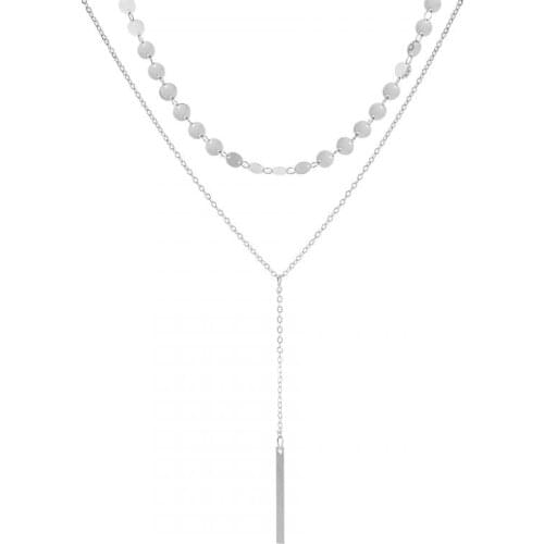 2020 Popular Fashion Girl New Necklace Sequin Hanging Bar Tassel Layered Necklace Women Wholesale Necklace Girls Pendant