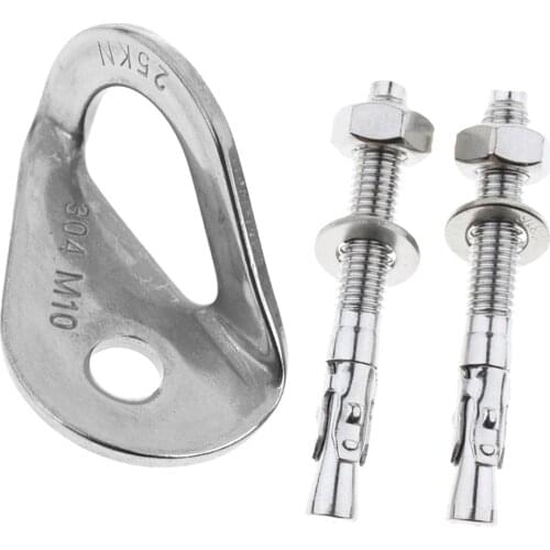 4pcs 25KN Stainless Steel Climbing Anchor Bolt Hanger Screw Nut Piton Outdoor Sports Safety Hardware Set