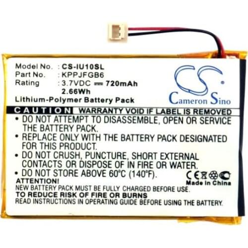 Cameron Sino 720mAh battery for IRIVER Clix 2GB 4GB U10 U10CT KPPJFGB6 MP3, MP4, PMP Battery